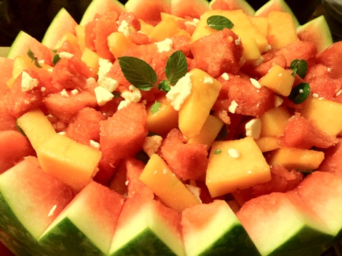 Melon Chunks with Crumbled Feta and Fresh Mint from Diet Simple Farm to Table Recipes: 50 New Reasons to Cook in Season!