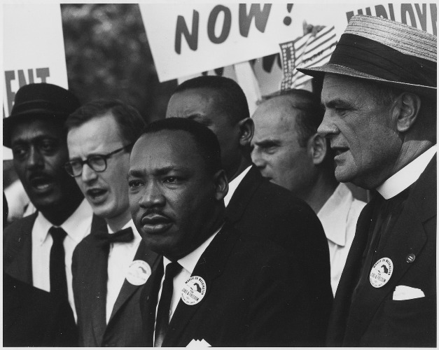Civil Rights March on Washington, D.C. (Dr. Martin Luther King, Jr. and Mathew Ahmann in a crowd.)