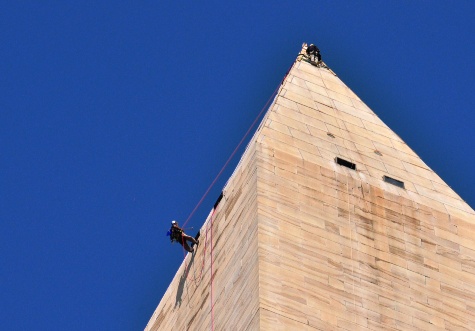 Washington Monument inspected for quake-damage