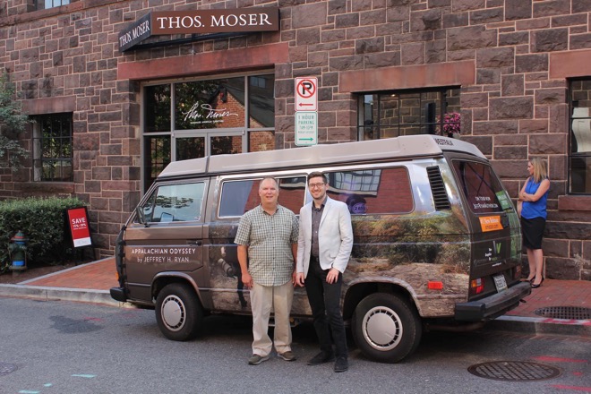 Appalachian Odyssey Author Jeff Ryan and Thos. Moser Showroom Manager Kevin Sweitzer