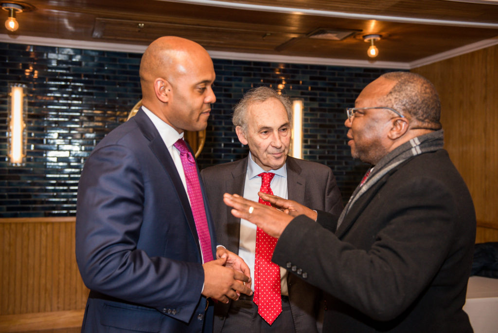 Sir Nick Stadlen (C) with Ambassador Mninwa J. Mahlangu (R)