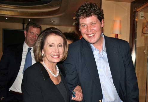 Nancy Pelosi and Brett Bagley at Cafe Milano