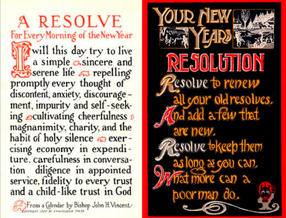 New Year&#039;s Resolution Postcards from the Early 20th Century