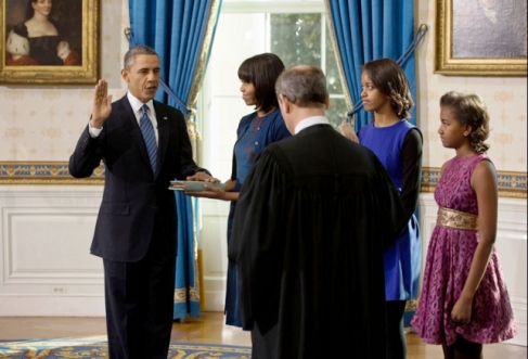 Barack Obama is sworn in as President January 20, 2013