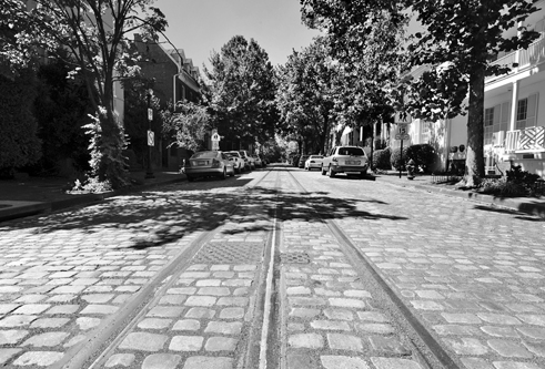 The Georgetown project included restoring historic cobblestones and streetcar tracks.
