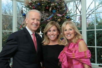 Joe and Jill Biden with Page Evans