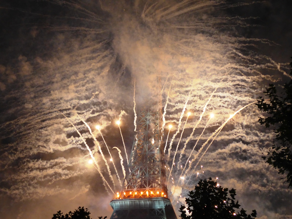 Fireworks at the Eiffel Tower, Paris 2014