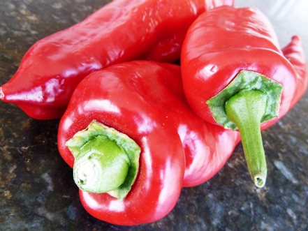 Sweet long red peppers