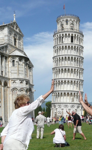 Hands on the Pisa Tower