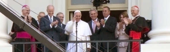 Pope Francis on the Congress balcony