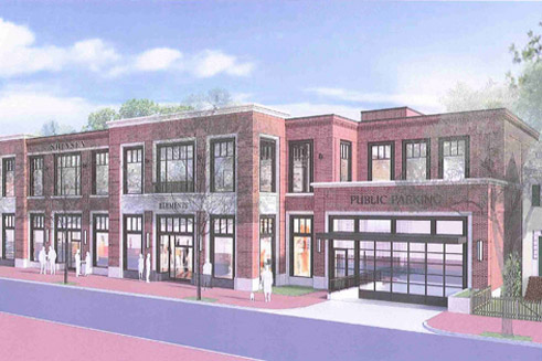 The two-story retail project will replace a parking lot at 3220 Prospect St.