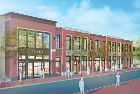 The commercial building would replace a parking lot at 3220 Prospect St. NW.