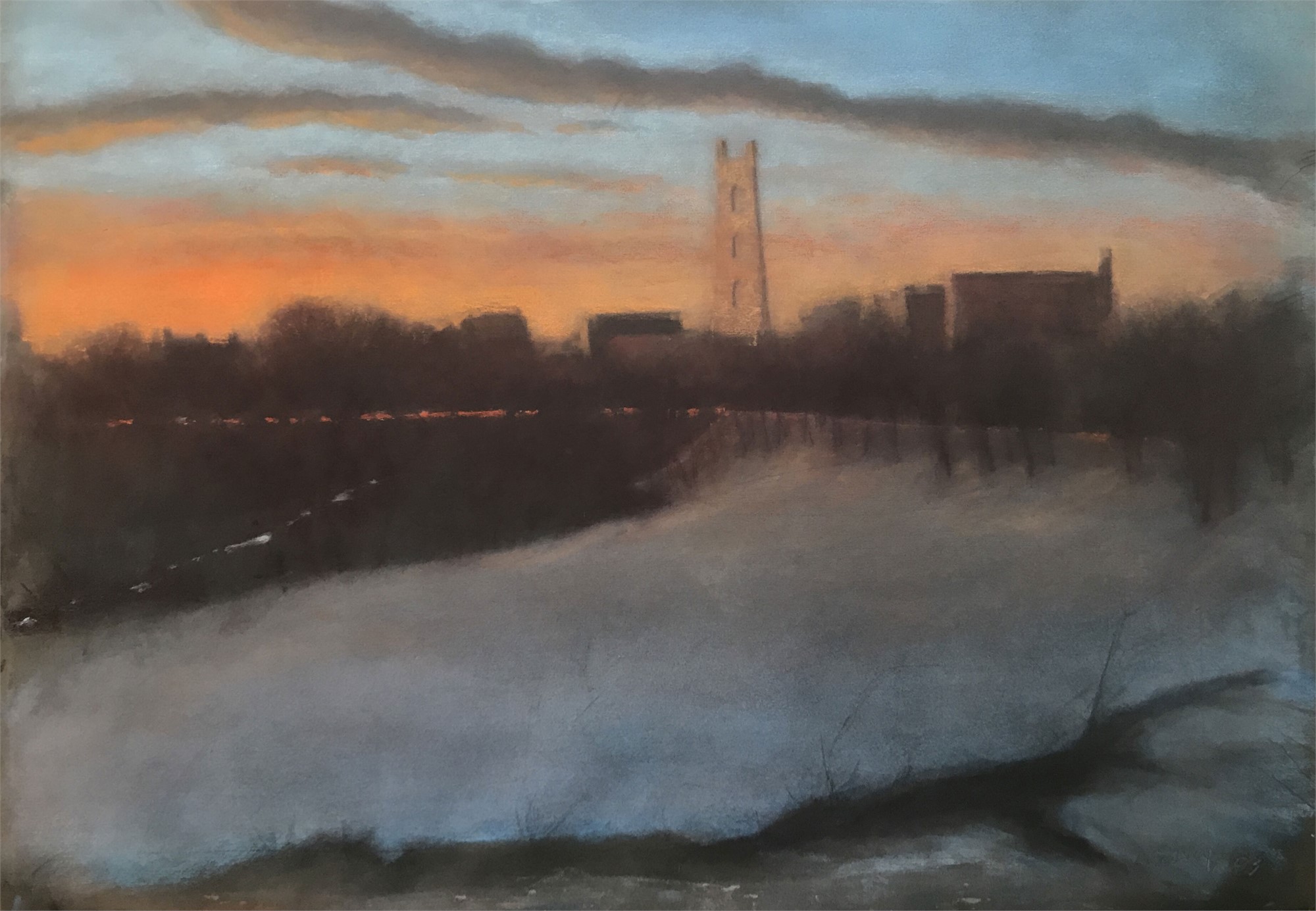 P Street Bridge, 2019 Pastel and Color Pencils on Paper