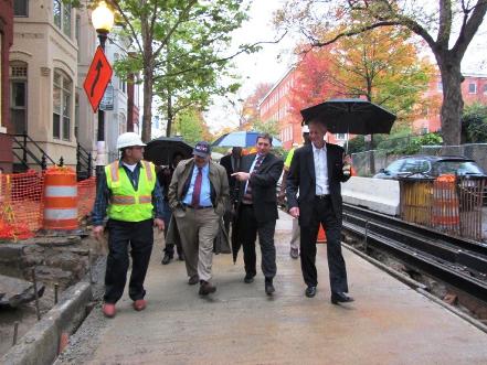 Jack Evans and DDOT officials tour rehab project