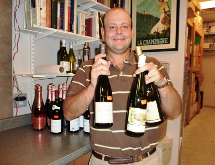 Phil Bernstein, Bassin&#039;s wine consultant with some of his favorite Rieslings