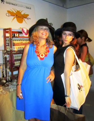 Allison Priebe Brooks, creator of Queen Bee Designs, and Allison Prescott model their new hats purchased at Proper Topper.