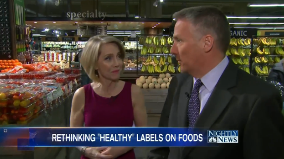 Katherine Tallmadge on NBC Nightly News Discussing the FDA&#039;s Definitions of Healthy Foods with Tom Costello