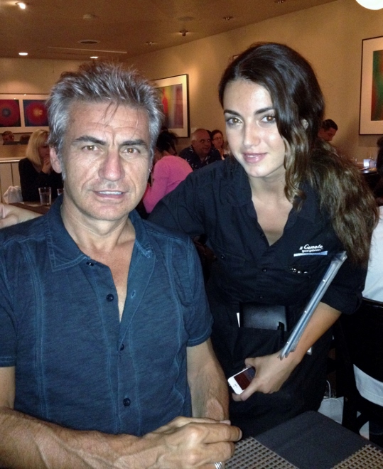 Luciano Ligabue and il Canale Hostess Rosalia Acampora