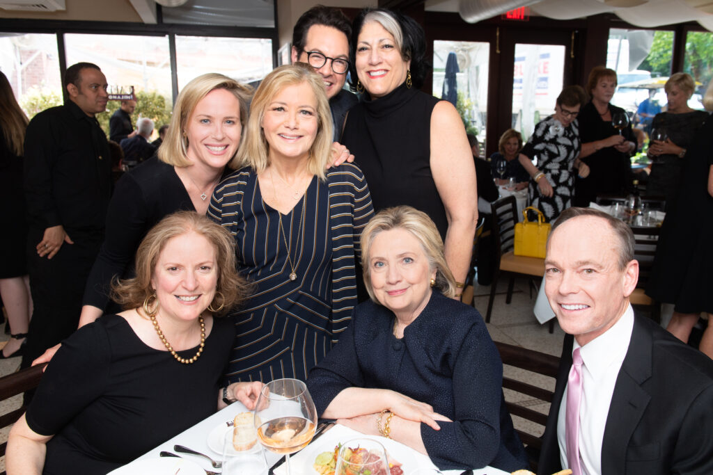 Hillary Clinton, Hilary Rosen and friends of Ellen Tauscher at Cafe Milano following service