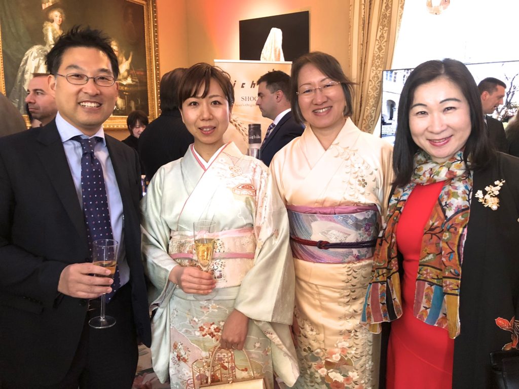 Kiyomi Buker (R), Social Secretary to the Ambassador of Japan with friends