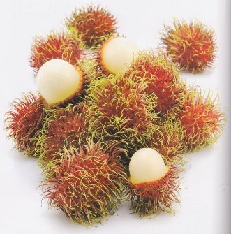 Rambutan, edible tropical fruit