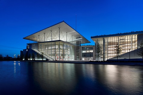 The buildings of National Opera and National Library designed by Renzo Piano