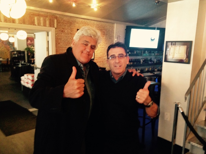 Jay Leno (left) &amp; GM Vittorio Rosso