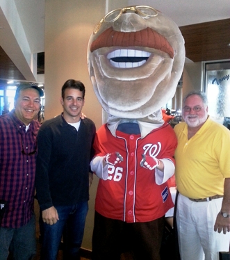 Dave Pera, Dean Cibel and Greg Casten with Teddy, winner of Nats Presidential Race