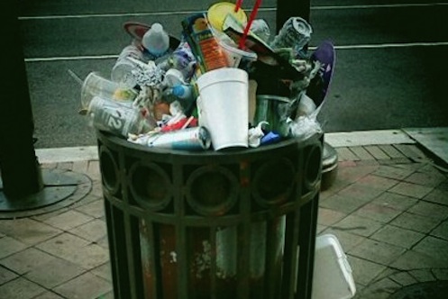 Trash piles up, even in the heat