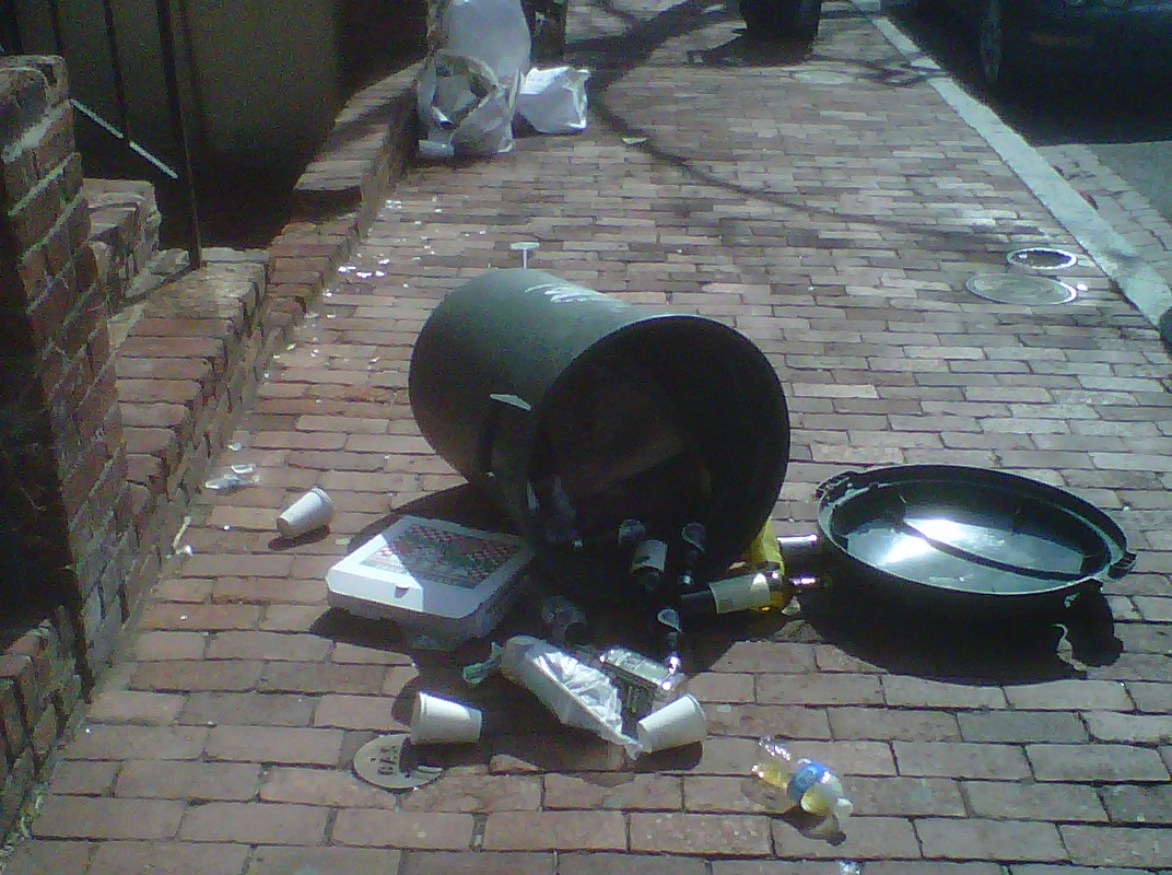 Trash in the 3300 block of O Street Sunday morning