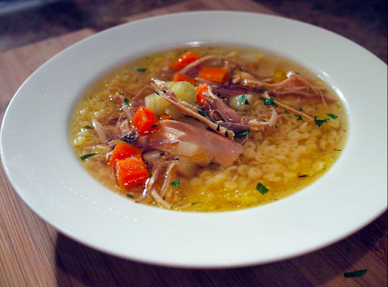 Turkey, Vegetable &amp; Barley Soup (a take on Michel Richard&#039;s Turkey, Mushroom &amp; Barley Soup in my book, Diet Simple