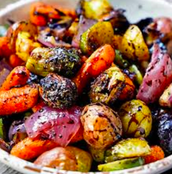 Roasted Vegetables, if cooked correctly, caramelized, crispy on the outside and tender on the inside, create an artistic dish