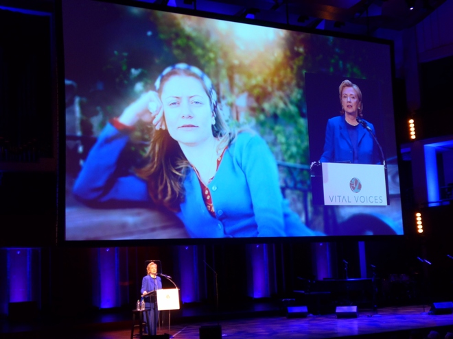 Vital Voices Founder, The Honorable Hillary Rodham Clinton speaking about Razan Zaitouneh