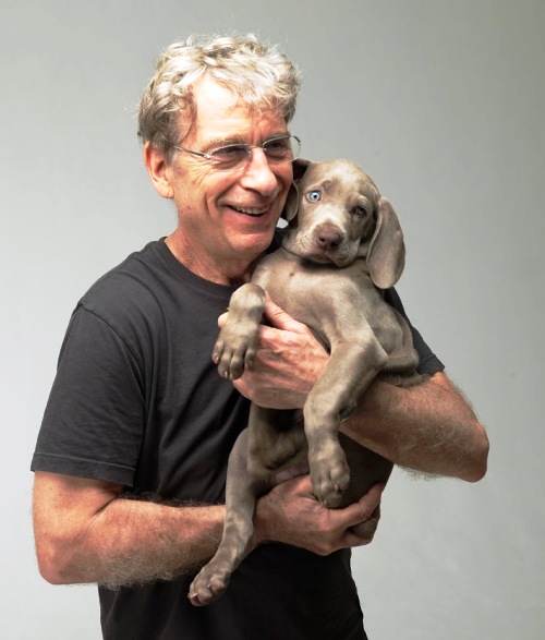 William Wegman and a Weimaraner