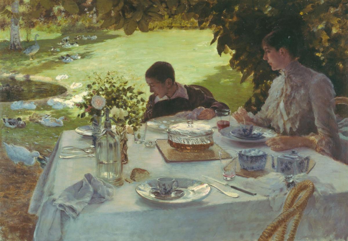 Giuseppe De Nittis, Breakfast in the Garden, 1884, Pinacoteca Giuseppe De Nittis, Barletta, Italy