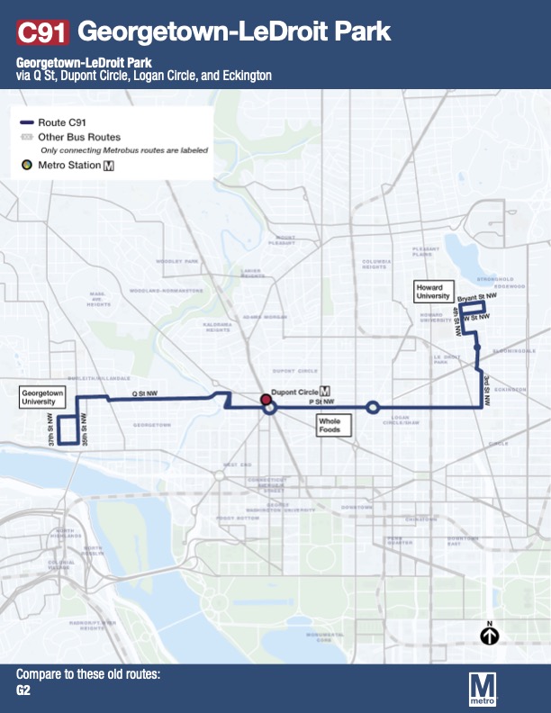 New WMATA Georgetown Bus Route
