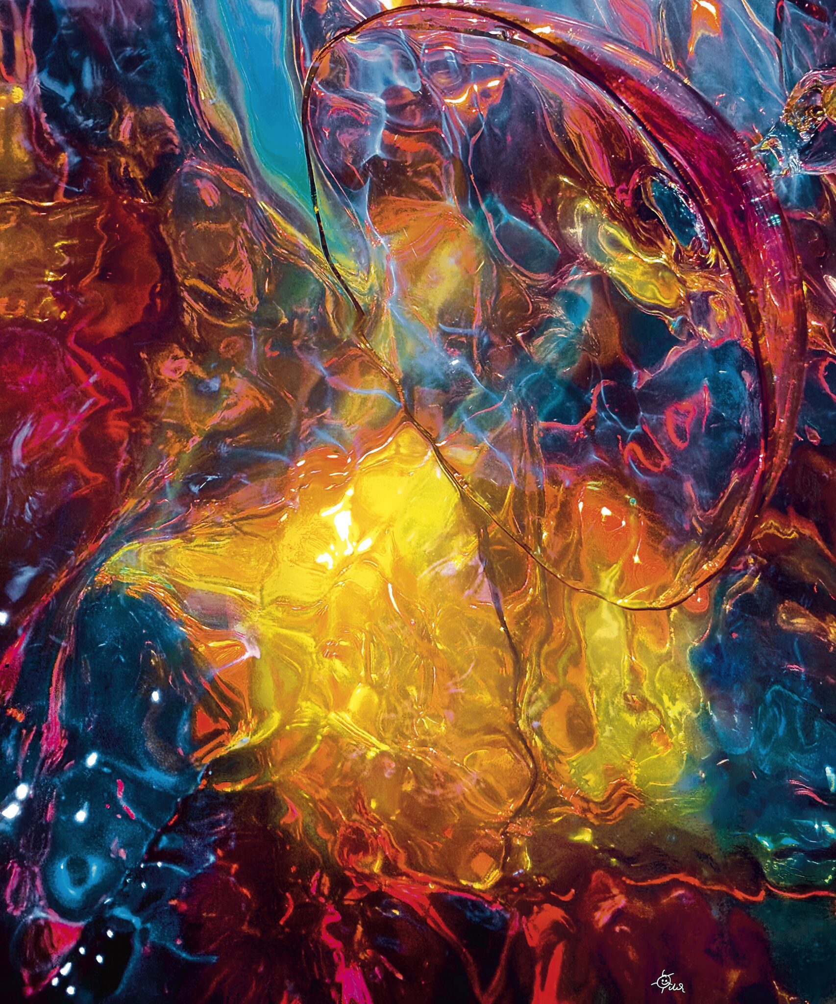Liquid Glass, Yellow is for Happiness