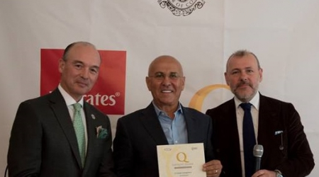 Joe Farruggio (middle) accepts honor from Francesco Genuardi  (left) &amp; Federico Tozzi
