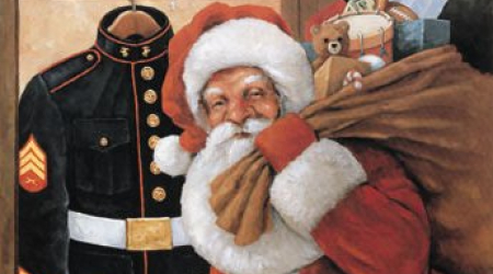 The 2009 poster for the Toys for Tots Marine Corps campaign.
