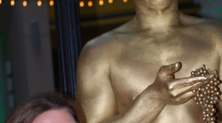 Aniko Gaal Schott with the fun guy