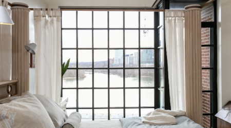 A bedroom with a view