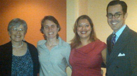 Grace Dickerson, Carol Liu, Jodi Ovca, and Jon Bouker celebrating ACCESS Youth's 2nd anniversary