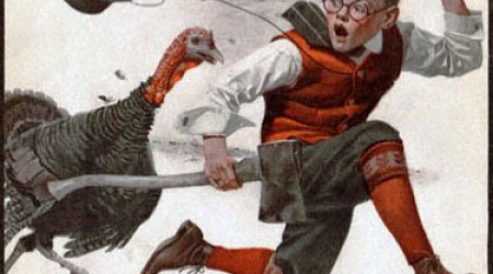 Cousin Reginald catches the Thanksgiving Turkey