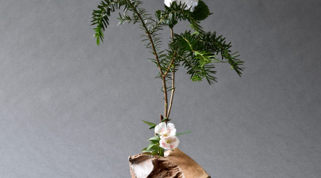 Vessel by Akira Satake, arrangement by Emiko Suzuki