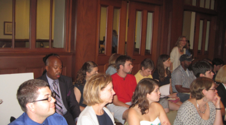 Georgetown students and University officials at September's ANC meeting on redistricting
