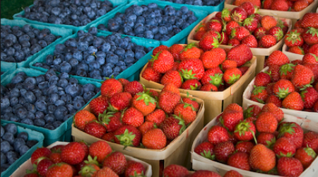 Blueberries and Strawberries