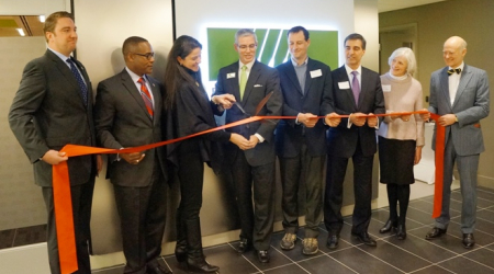 Mike Fitzgerald and Debbie Winsor cut the ceremonial ribbon
