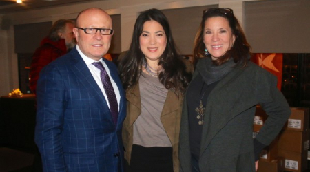 Franco Nuschese, proprietor of Cafe Milano, Jay Newton-Small and Kimball Stroud