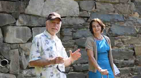 Activist Howard Bray and Ward 3 Council member Mary Cheh mark the start of construction Monday on a long-sought traffic signal.