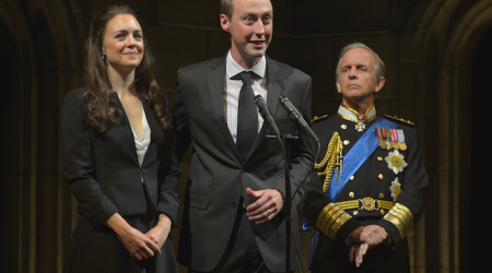 Allison Jean White as Kate, Christopher McLinden as Prince William, Robert Joy as King Charles